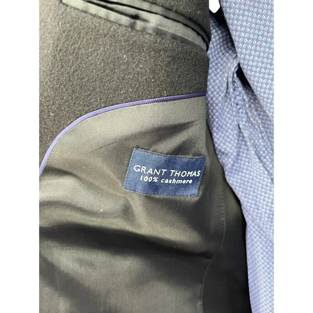 Grant Thomas Blazer Men's Size 42 Regular Black Cashmere Old Money Sport Coat